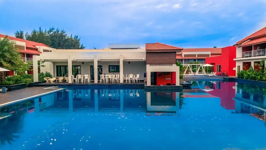 Luxury mandap setup at Goa wedding venue with floral decoration