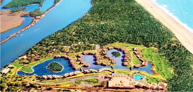 Elegant destination wedding setup at a luxury resort in Goa