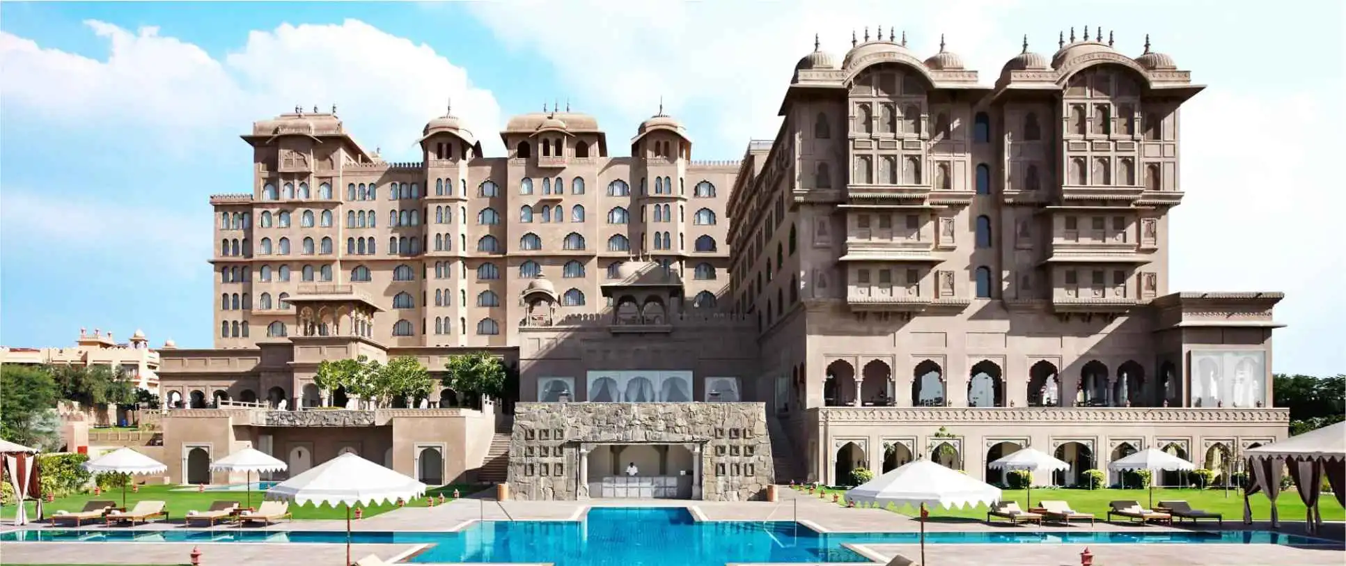 Wedding setup at the lawns and courtyard of Fairmont Jaipur