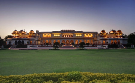 Wedding setup at one of the lawns of Rambagh Palace Jaipur