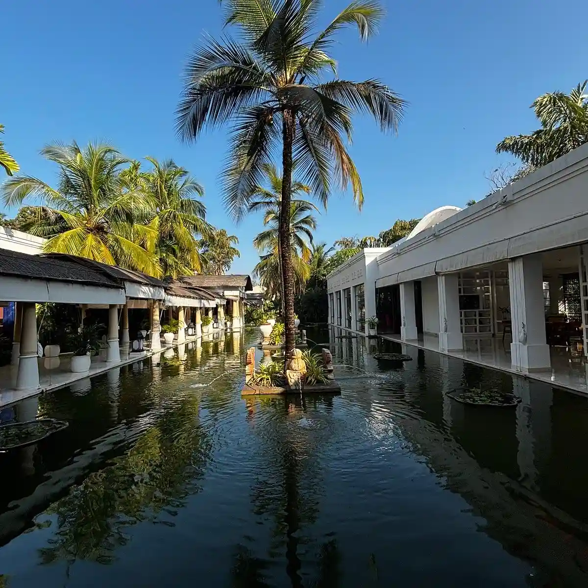 Outdoor wedding lawn setup at Taj Bekal Resort and Spa Kerala