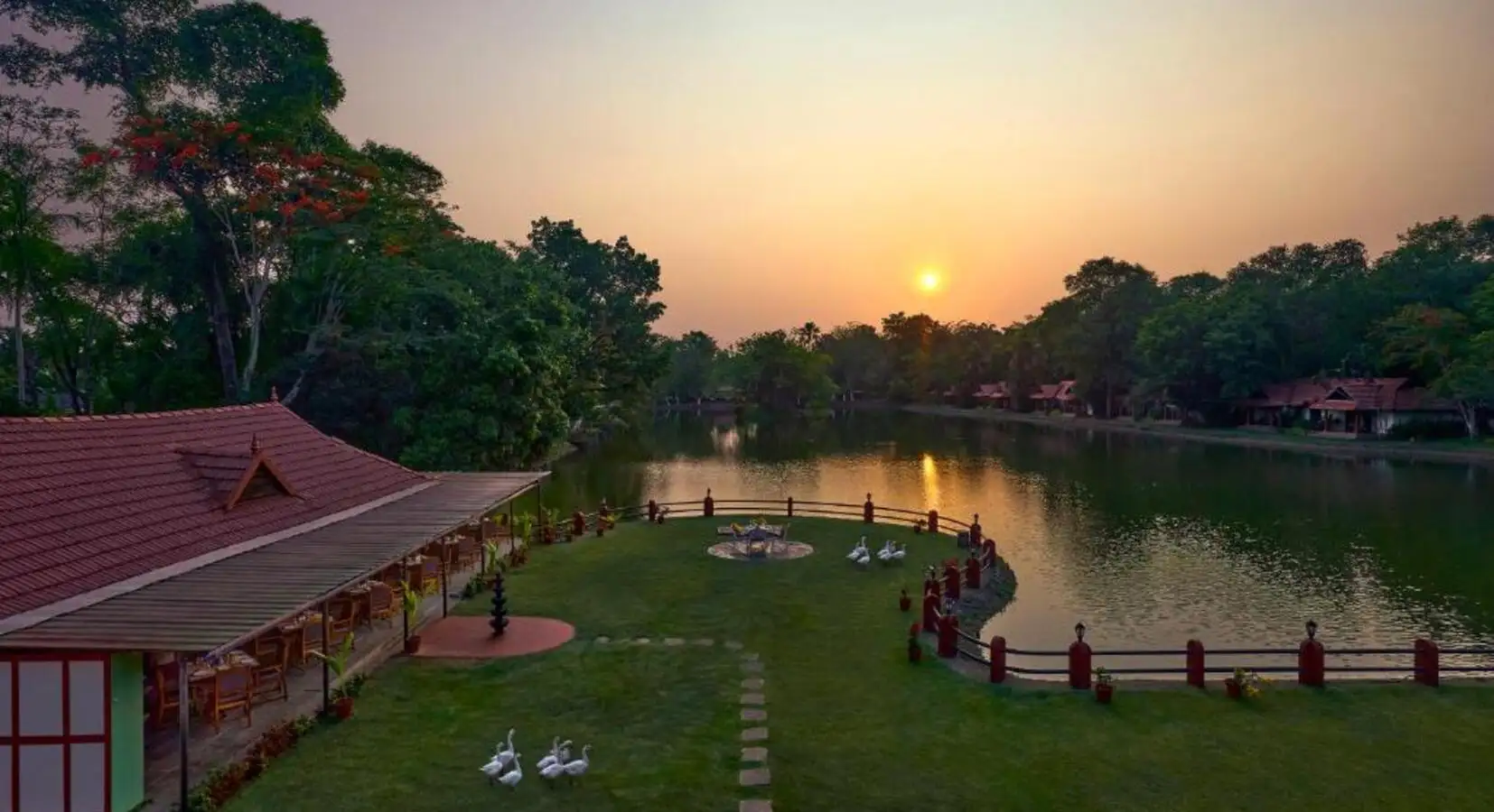 Lawn and lakeside wedding setup at Taj Kumarakom Resort & Spa Kerala