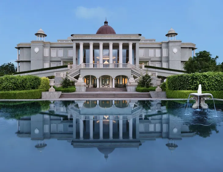 Raffles Udaipur lake-view lawn and Grand Ballroom set up for a wedding